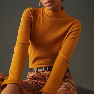 Anthropologie Maeve Ribbed Turtleneck - Brown